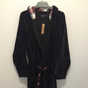 Pendleton Men’s Mid-Length 100% Cotton Robe Black NWT